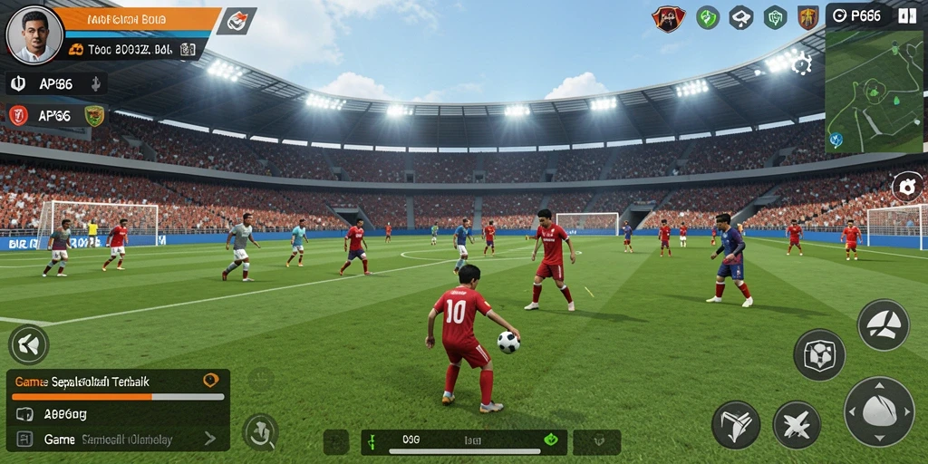 Screenshot AP686 menampilkan aksi permainan sepak bola yang mendebarkan.