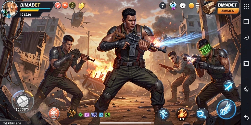 Screenshot gameplay yang menampilkan pertempuran seru di BIMABET.
