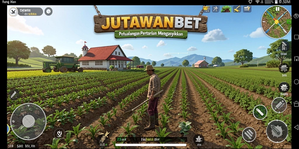 Tangkapan layar menampilkan gameplay menyenangkan dalam JUTAWANBET dengan desain ladang yang indah.