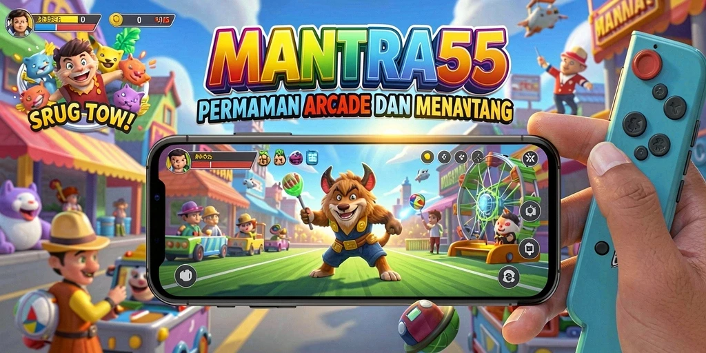 Gambaran gameplay seru dalam MANTRA55 dengan tantangan arcade yang menantang.