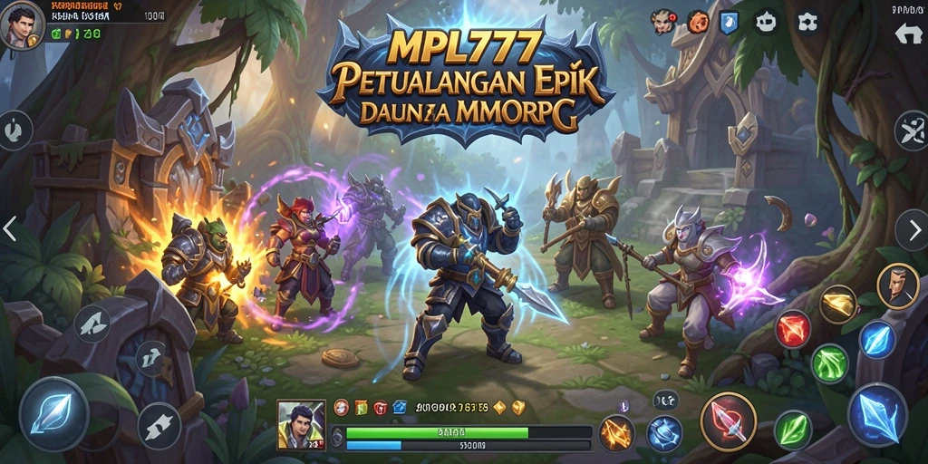 Screenshot gameplay MPL777 menampilkan pertempuran seru di dunia MMORPG.