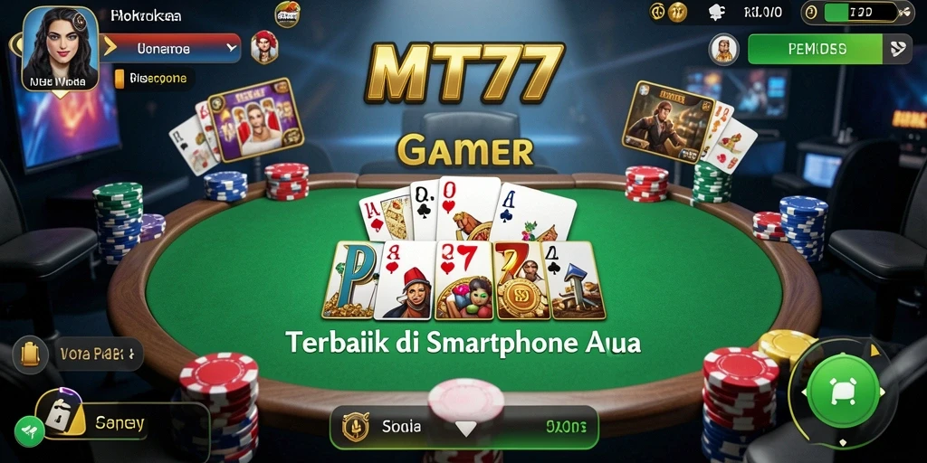 Tampilan gameplay Poker yang seru dan mendebarkan di MT777.