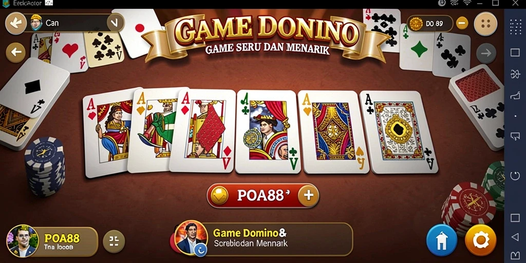 Screenshot gameplay utama POA88 menampilkan aksi seru permainan Domino.