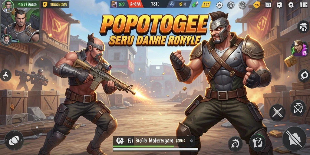 Screenshot POPOTOGEL menampilkan aksi seru dalam pertarungan Battle Royale.