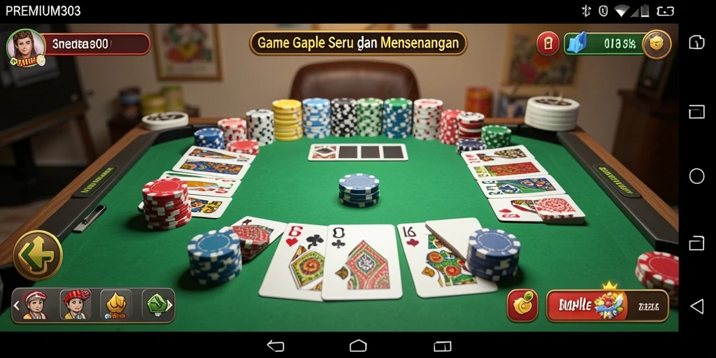 Tampilan gameplay Gaple yang menarik dan mengasyikkan.