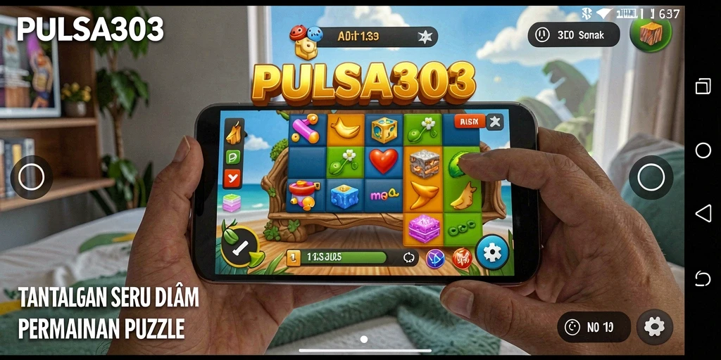 Screenshot utama PULSA303 menampilkan pemain menyelesaikan teka-teki Puzzle.