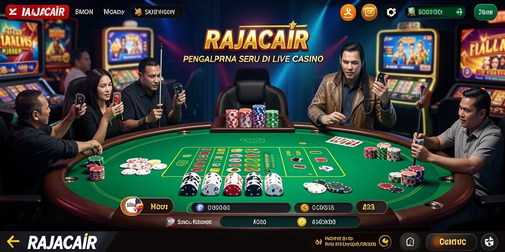 Screenshot menunjukkan suasana seru permainan Live Casino RAJACAIR.