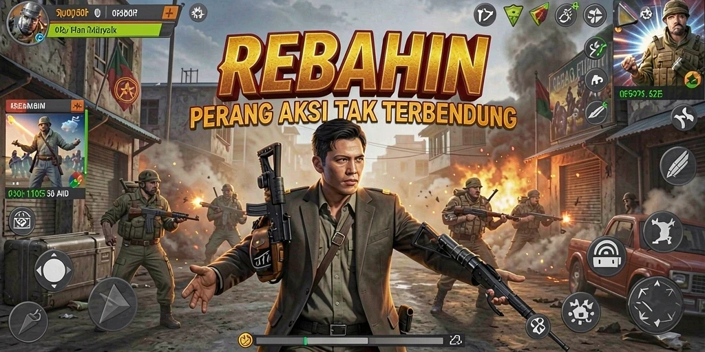 Tampilan gameplay mendebarkan dalam REBAHIN.