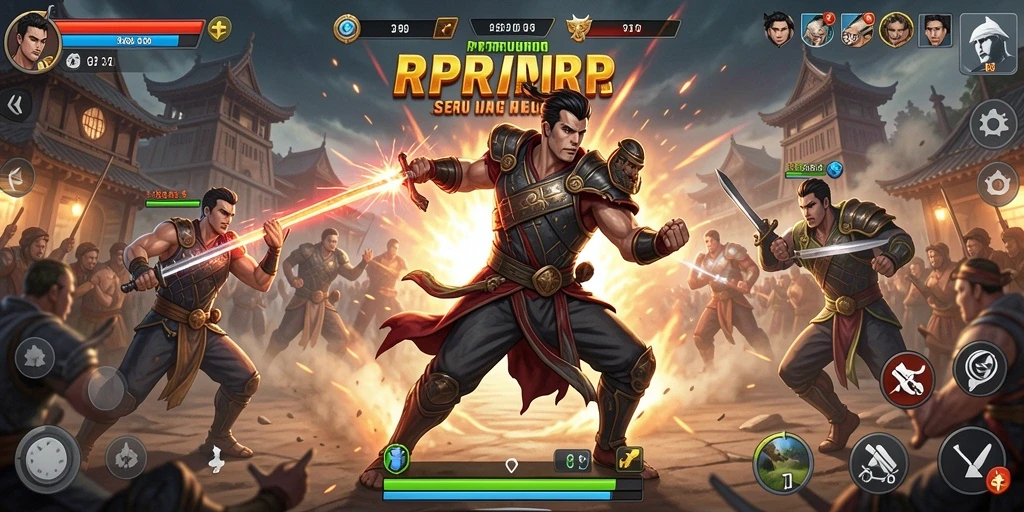 Tampilan pertarungan epic dalam RPRPRP dengan karakter unik.