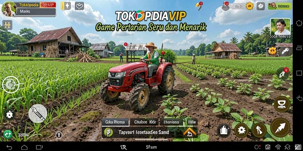 Tampilan gameplay TOKOPEDIAVIP yang menarik saat bertani dan memanen tanaman.