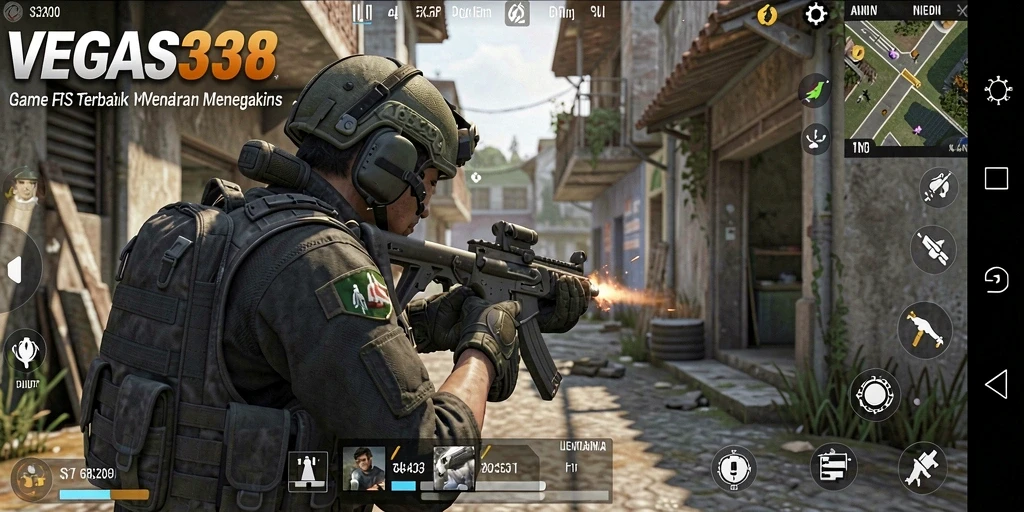 Tampilan gameplay menarik dari VEGAS338 dengan aksi tembak-menembak intens.