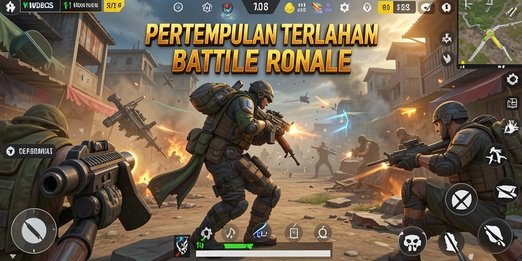 Gameplay WDBOS yang intens dalam mode Battle Royale.