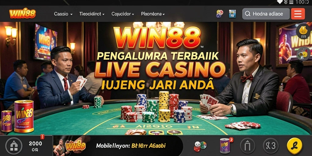 Tampilan gameplay Live Casino di WIN88 dengan dealer profesional.